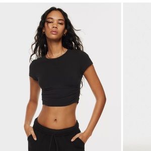 Grey TNA Malibu Cropped T-Shirt